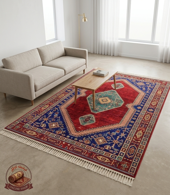 فرشینه مخمل مدرن طرح ابریشم استُپ دار (اصلا لیز نمیخوره) a173 - تصویر 2