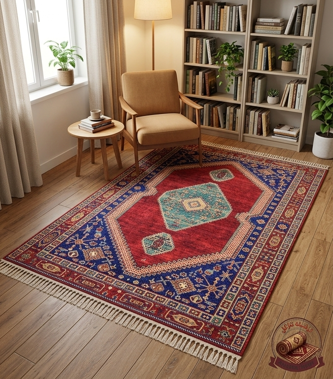 فرشینه مخمل مدرن طرح ابریشم استُپ دار (اصلا لیز نمیخوره) a173
