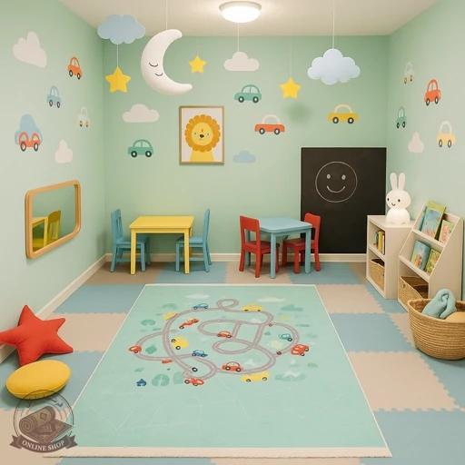 فرشینه اتاق کودک جنس رویه مخمل هازان تُرک(ضد حساسیت)