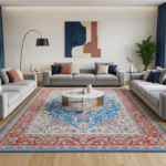 فرشینه مستطیل طرح جدید جنس رویه مخمل هازان ترک کد 20250426