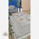 کاربرد فرشینه مخمل مدرن طرح پَر طلایی استُپ دار (ابعاد سفارشی) h406
