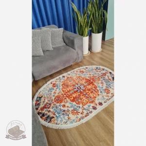 فرشینه بیضی مخمل استُپ دار (اصلا لیز نمیخوره) b142