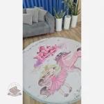 فرشینه مدرن دایره ای رویه مخمل هازان ترک 20250412