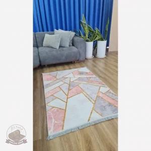 فرشینه مخملی طرح هندسی استُپ دار (اصلا لیز نمیخوره) h275