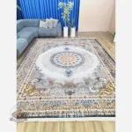 جزئیات فرش طوسی مدرن جنس مخمل هازان تُرک استُپ دار(ابعاد سفارشی) (ضد سُر)