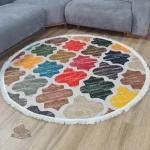 فرشینه مدرن دایره ای استُپ دار (اصلا لیز نمیخوره) رویه مخمل m267