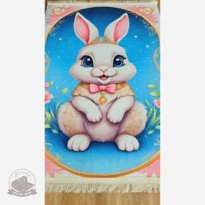 فرش اتاق کودک جنس مخمل طرح خرگوش استُپ دار( ضد سُر)