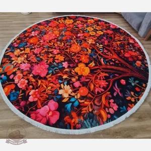 فرشینه مخمل مدرن دایره ای استُپ دار (اصلا لیز نمیخوره) a041