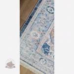 جنس فرشینه طوسی آبی مدرن جنس مخمل تُرک استُپ دار ابعاد دلخواه