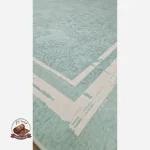 بهترین قیمت فرشینه آبی کم رنگ جنس مخمل هازان تُرک استُپ دار(ابعاد سفارشی)