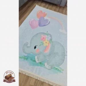 فرشینه کودک جنس مخمل هازان تُرک استُپ دار (ابعاد سفارشی)U050