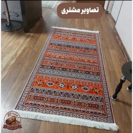 بهترین قیمت فرش مخمل طرح سنتی استُپ دار (اصلا لیز نمیخوره) O117