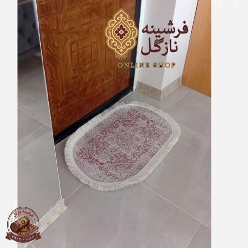 خرید فرشینه مُدرن کِرم مخمل استُپ دار (ابعاد دلخواه) تولیدمیشهm196