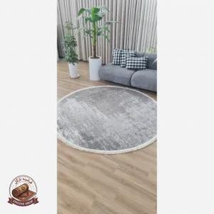 فرشینه طوسی خاکستری مدرن جنس مخمل تُرک استُپ دار ابعاد دلخواه