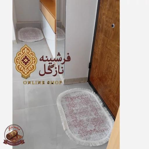 بهترین قیمت فرشینه مُدرن کِرم مخمل استُپ دار (ابعاد دلخواه) تولیدمیشهm196