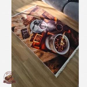 فرشینه مخمل طرح قهوه استُپ دار (اصلا سُر نمیخوره) 046