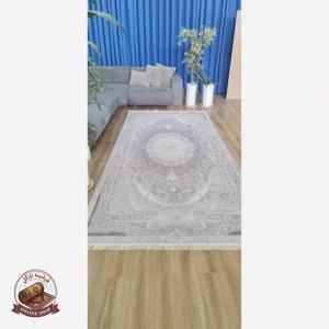 فرش کناره خاکستری مدرن جنس مخمل تُرک ابعاد دلخواه استُپ دار (ضد سُر)