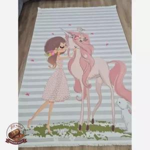 فرشینه مدرن مستطیل طرح دخترانه