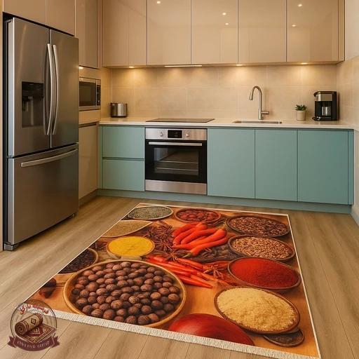 فرش اشپزخانه مخمل استُپ دار (اصلا لیز نمیخوره) o43