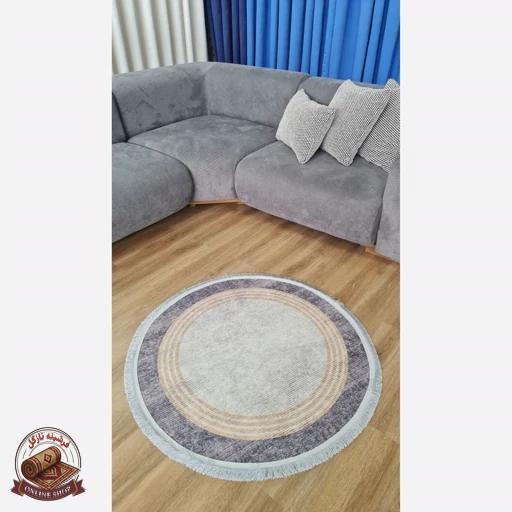 خرید فرش مدرن دایره ای با رویه مخمل هازانd103