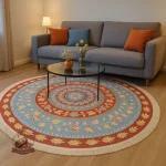 فرشینه مدرن دایره ای رویه مخمل هازان ترک d160
