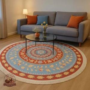 فرشینه مدرن دایره ای رویه مخمل هازان ترک d160