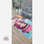 بهترین قیمت فرش کودک جنس مخمل طرح دخترانه استُپ دار( ضد سُر)