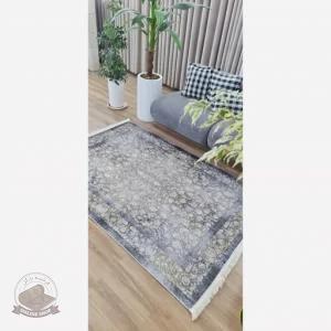 فرشینه طوسی افشان جنس مخمل هازان تُرک استُپ دارu58(ابعاد سفارشی)ضد سُر