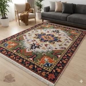 فرشینه مخمل لاکی طرح سنتی استُپ دار (ابعاد دلخواه) O138