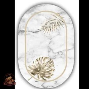 فرشینه بیضی مخمل سفارشی استُپ دار (لیز نمیخوره)