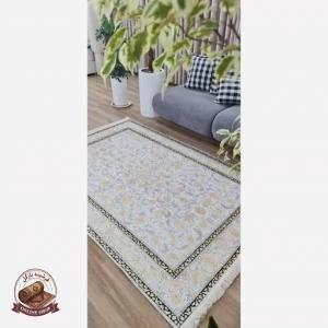 فرشینه خاکستری طلایی مدرن مخمل تُرک استُپ دار u10 ابعاد دلخواه