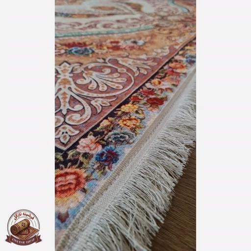 خرید فرشینه مخمل کِرم مدرن ترمز دار،تولید (ابعاد دلخواه) h566