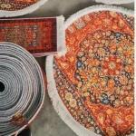 فرشینه مدرن جنس مخمل دایره ای استُپ دار (سفارشی) u111