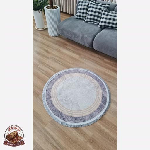 بررسی و مشخصات فرش مدرن دایره ای با رویه مخمل هازانd103