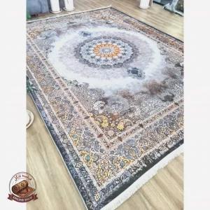 فرش طوسی مدرن جنس مخمل هازان تُرک استُپ دار(ابعاد سفارشی) (ضد سُر)