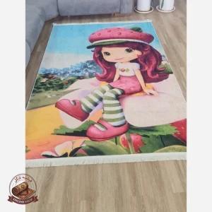 فرش کودک جنس مخمل طرح دخترانه استُپ دار( ضد سُر)
