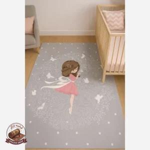 فرشینه دخترانه جنس مخمل هازان تُرک استُپ دار (ابعاد سفارشی)