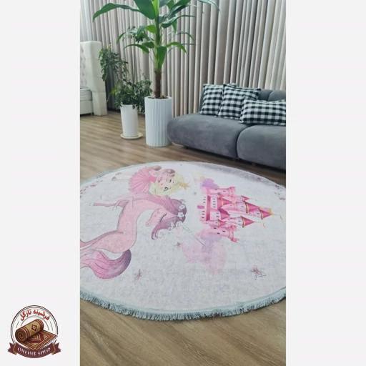 بررسی و مشخصات فرشینه مدرن دایره ای رویه مخمل هازان ترک 20250412