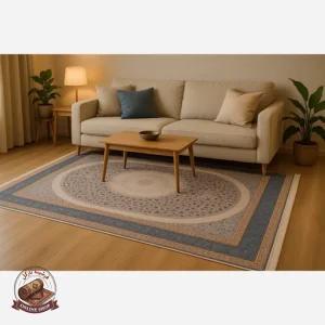 فرشینه مدرن مستطیل رویه مخمل هازان ترک کد 201