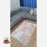 بهترین قیمت فرشینه مخملی طرح هندسی استُپ دار (اصلا لیز نمیخوره) h275