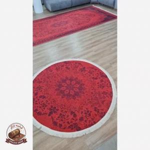 فرشینه مخمل مدرن لاکی قرمز – ضد سُر و قابل شستشوU100