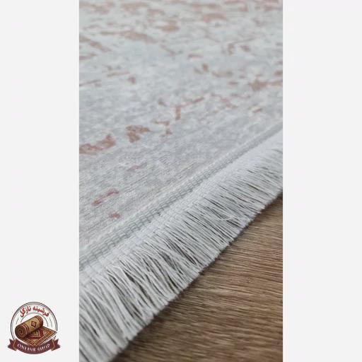 تصویر واقعی محصول فرشینه مُدرن کِرم مخمل استُپ دار (ابعاد دلخواه) تولیدمیشهm196