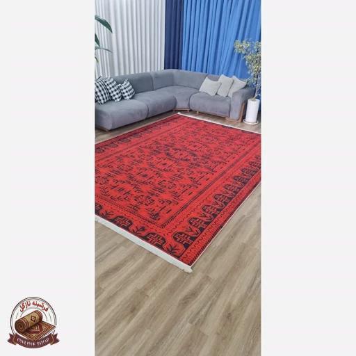 بررسی و مشخصات خرید فرش قرمز مخمل مدرن استُپ دارu452 (ابعاد سفارشی) تولید میشه