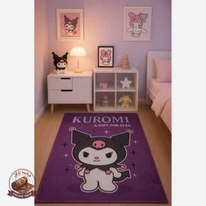 فرش اتاق کودک جنس مخمل طرح کرومی استُپ دار( ضد سُر)