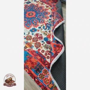 خرید فرش مخمل سنتی قرمز لاکی استُپ دار (ابعاد دلخواه)