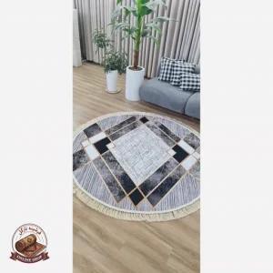 فرشینه مدرن جنس مخمل دایره ای استُپ دار (اصلا لیز نمیخوره)