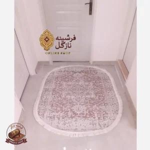 فرشینه مُدرن کِرم مخمل استُپ دار (ابعاد دلخواه) تولیدمیشهm196