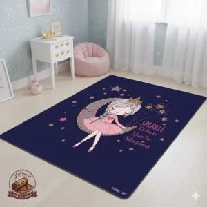 فرشینه کودک جنس مخمل هازان تُرک استُپ دار دخترانه (ابعاد سفارشی)u421