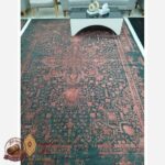 فرشینه لاکی قرمز تیره (ابعاد مختلف) جنس رویه کارمخمل ترک صاف و نررم ضدلغزش U135