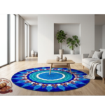 فرشینه مدرن جنس مخمل دایره ای استُپ دار (سفارشی)